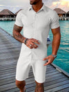 Completo due pezzi da uomo casual con top a maniche corte e pantaloncini