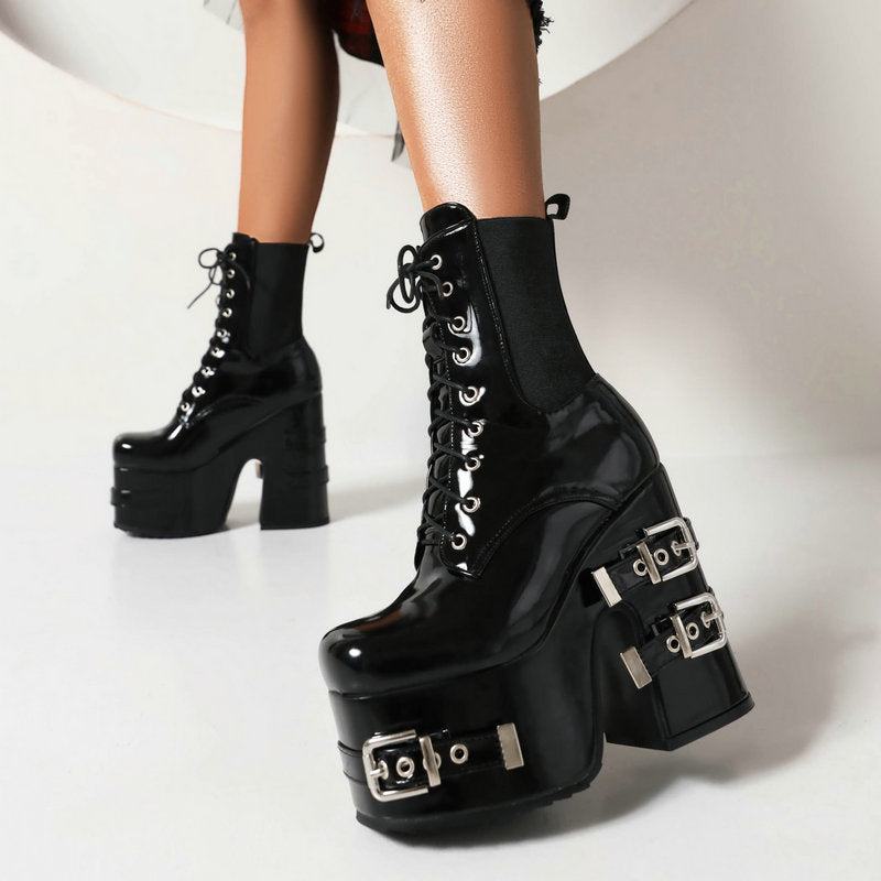 British Style Platform Motorcycle Boots
