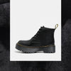 Platform Martin Boots Women's Thickened Real Leather Black Flat Bottom