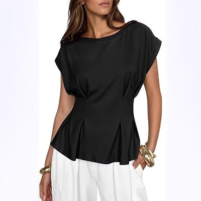 Round-neck Short-sleeve T-shirt Womens Casual Versatile Fashion Top