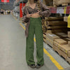 Corduroy High Waist Casual Long Slim Straight Wide Leg Pants