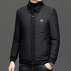 Padded Coat Lapel Round Hem Jacket