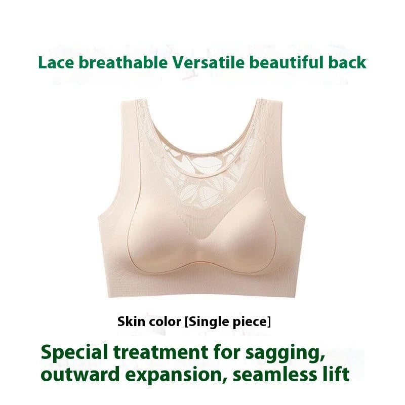 Reggiseno sportivo push-up anti-cedimento in pizzo senza tracce per taglie forti da donna