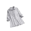 Camicia casual corta con vita aderente e design a intarsi