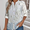 Fall Women's Clothing Long Sleeve Loose Printed Button Shirt