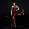 Abito da sera elegante, lungo, sottile, sexy, per sposa