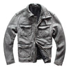 Men's Business Shirt Pocket Motorcycle Clothing Leather Jacket Coat