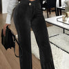 Fashionable Gold Velvet Striped Casual Women's Pants
