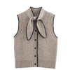 Women's European And American Style French Fashion Bowknot Decoration Vest