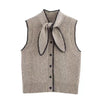 Women's European And American Style French Fashion Bowknot Decoration Vest
