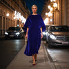 Women's Fashion Elegant Gold Velvet Waist-tight Batwing Sleeve Dress