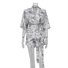 Womens Chinese-style Floral-print Top And Shorts Two-piece Set