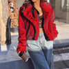 Fox Fur Thick Warm Long Sleeves Short Coat