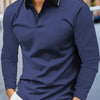 Autumn Men's Lapel Golf Casual Sports Contrast Color Long Sleeves Top