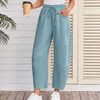 Fashion Loose Sports Drawstring Pocket Cropped Sweatpants