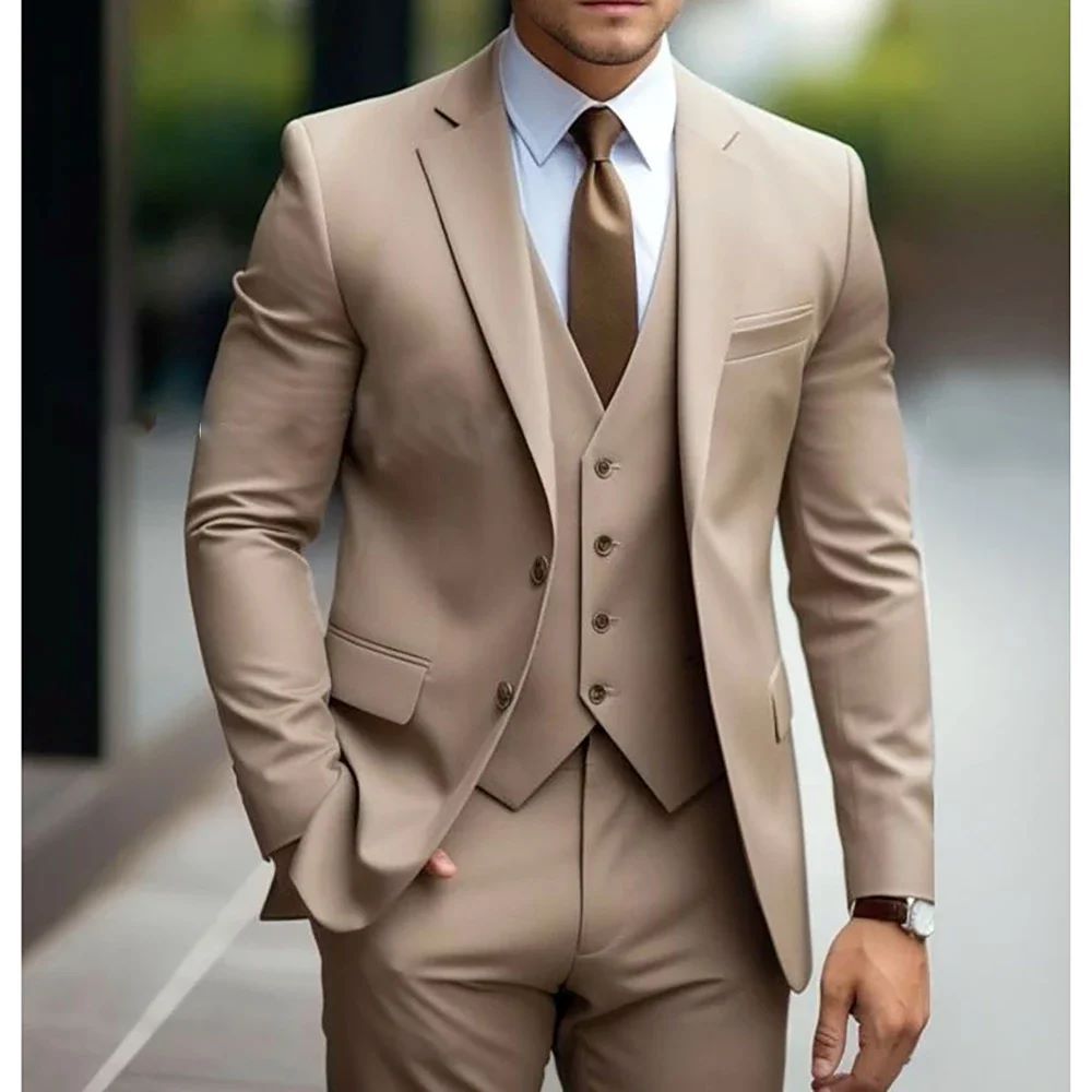 Abito Tre Pezzi da Uomo Business Casual per Sposo Matrimonio
