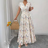 Womens Stylish Figure-hugging Printed Short-sleeve Dress