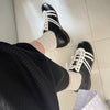 Thick Bottom Cowhide Lace-up Special-interest Design Color Matching Bowling Shoes