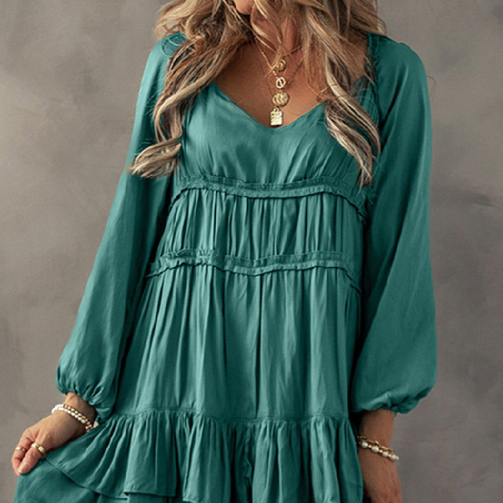 Fashion Pleating Lotus Leaf Skirt Women