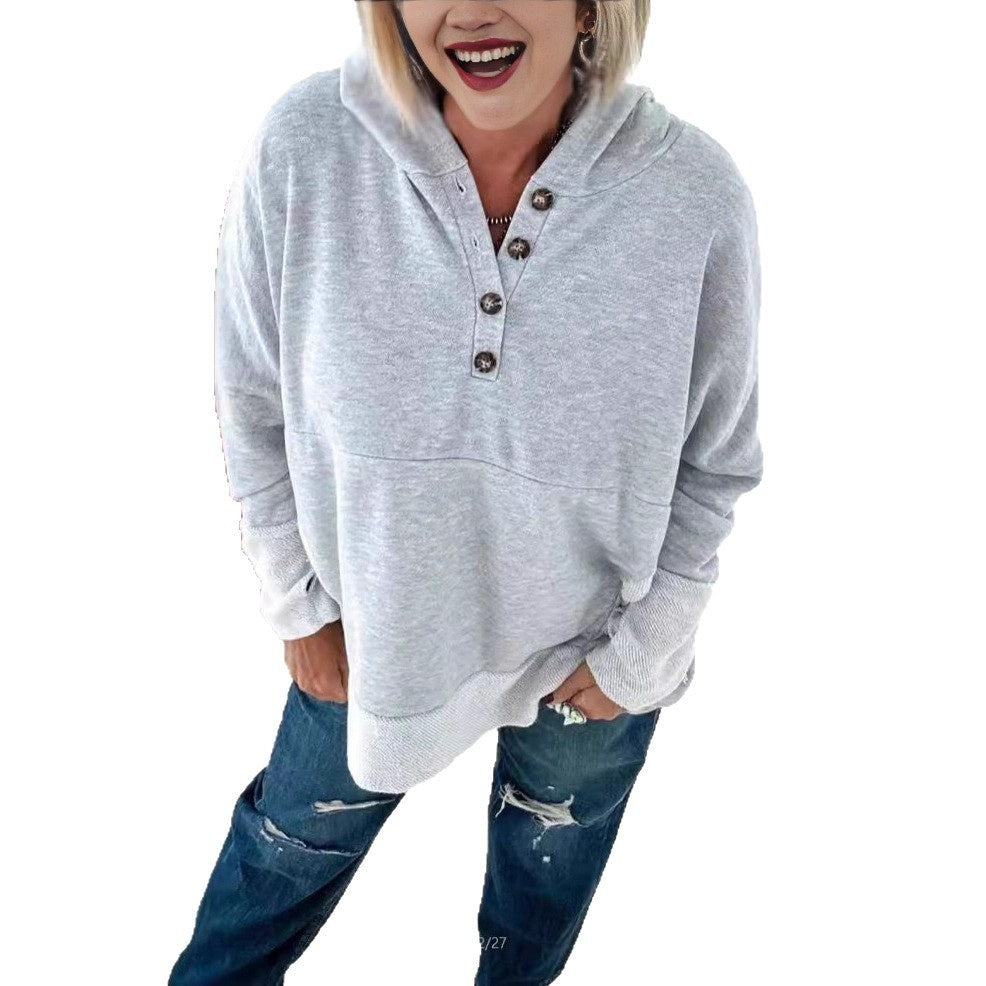 Maglione largo con cappuccio nuovo da donna