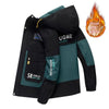 Outdoor Fleece-lined Warm Korean Style Leisure Trendy Hooded Multicolor Printing Jacket