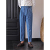 British High Waist Men's Jeans Drooping Straight Curling Suit Pants