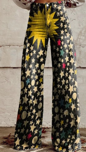 3D Digital Printed Women's Imitation Jeans