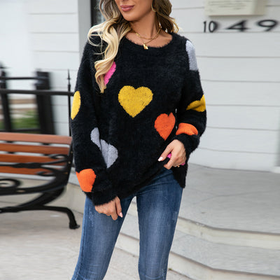 Round Neck Bottoming Shirt Mink Love Sweater