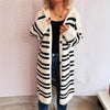 Hooded Color Contrast Striped Retro Casual Loose Sweater