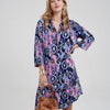 Printed Lapel Single-breasted Cardigan Shirt Dress