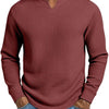 Men's Slim-fit Casual Long-sleeve V-neck Top