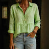Womens Casual Cotton And Linen Long-Sleeve Shirt