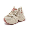 Scarpe casual con superficie in mesh e suola cava, scarpe da donna con rialzo in altezza
