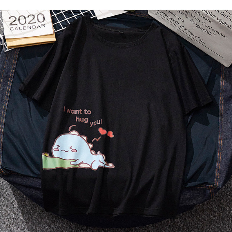 T-shirt taglie forti unisex stile coreano per coppie