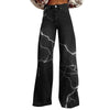 American And European-style Womens Flared Denim Jeans Made From Pure Cotton