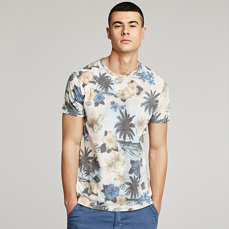 T-shirt a maniche corte da uomo girocollo