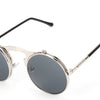 New Vintage Round Steampunk Sunglasses Flip-Up UV Protection Metal Frame Men And Women Summer Cycling Sun Glasses