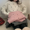 Autumn And Winter Temperament Crew Neck Lovely Loose Soft Glutinous Pullover Sweater For Women