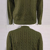 Slim-fit Buttoned Turtleneck Suede Stitching Sweater