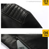 Men's PU leather and velvet patch coat