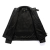 Men's PU leather and velvet patch coat