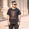 T-shirt a maniche corte da uomo con strass, modello Fashion Personality, taglie forti