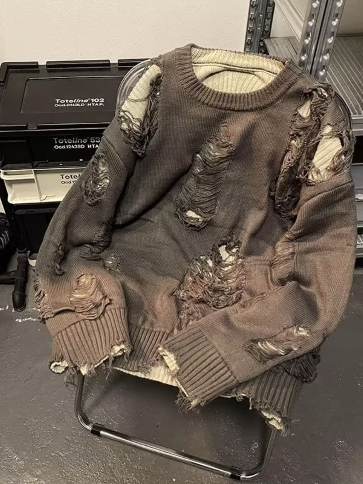 Maglione strappato da uomo, stile casual, adatto a tutte le minoranze