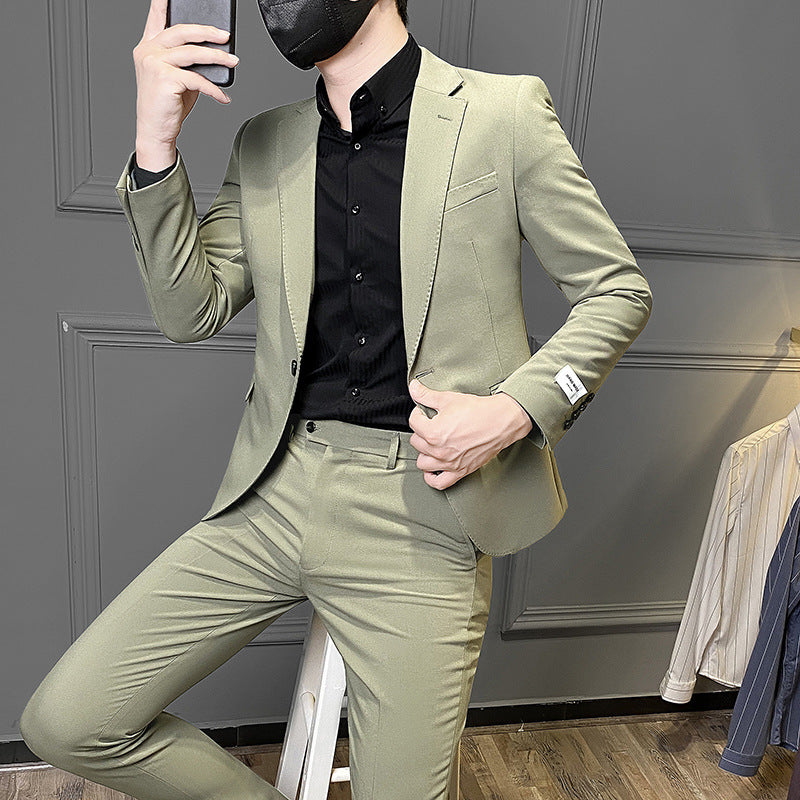 Abito da uomo in stile coreano, slim fit, per affari o casual