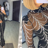 Abiti lunghi da donna con paillettes a maniche lunghe da festa