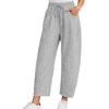 Fashion Loose Sports Drawstring Pocket Cropped Sweatpants