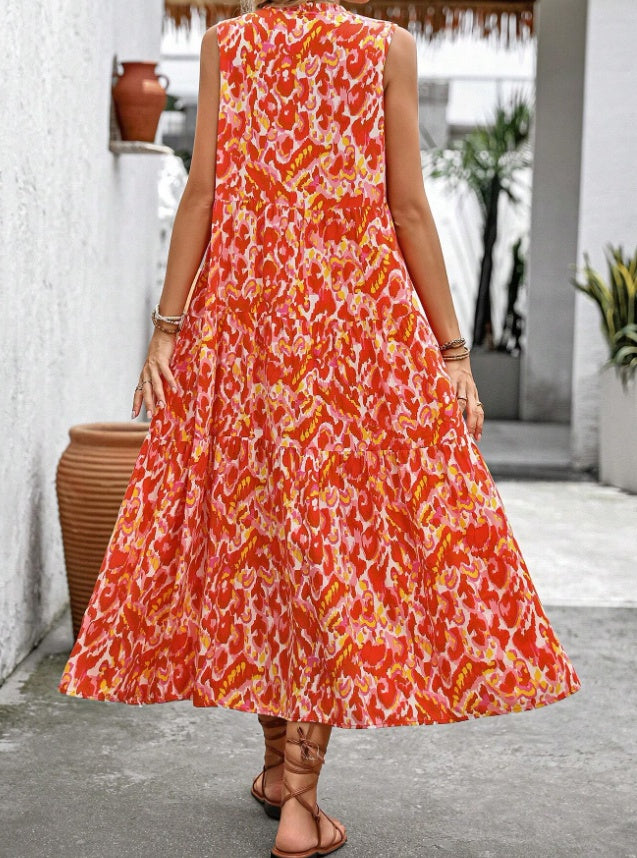 Holidaya Women's Random Printed Sleeveless Casual Dress