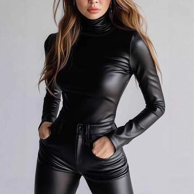 Women's All-match Stretch Half Turtleneck Slimming Bottoming Shirt