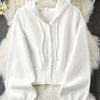 Loose And Lazy Style High-grade Hooded Women's Sweater Coat