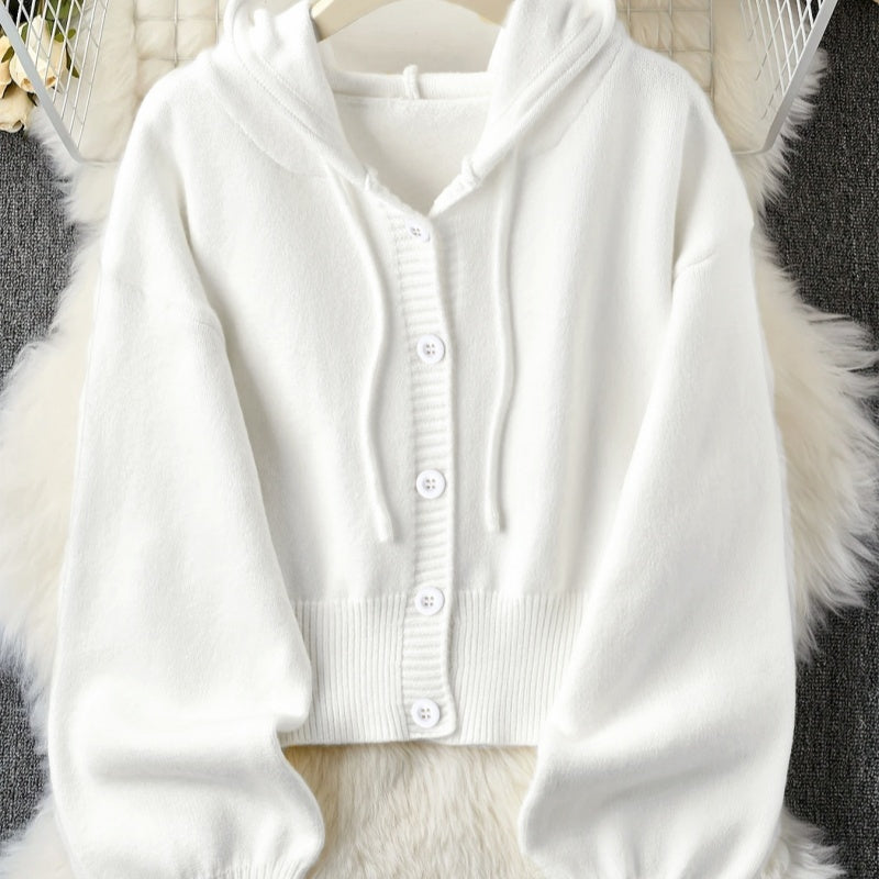 Loose And Lazy Style High-grade Hooded Women's Sweater Coat
